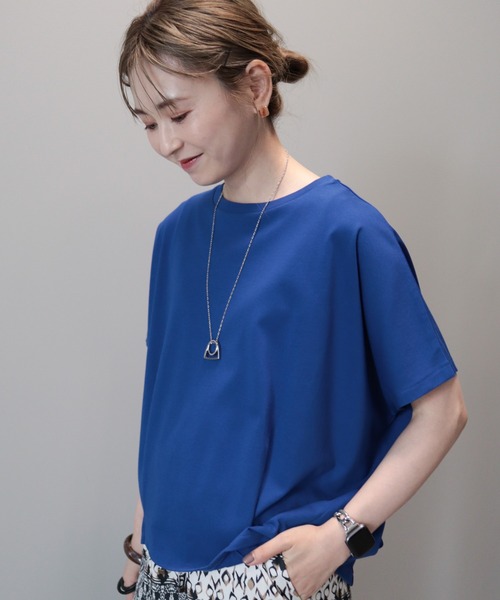 AMERICAN HOLIC(アメリカンホリック)の「接触冷感裾タックカットプルオーバー(Tシャツ/カットソー・レディース・モカ/グリーン/オフホワイト/ブルー/ブラック・M/L)」の11枚目の写真