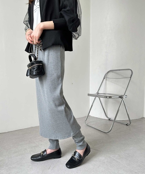 GeeRA（ジーラ）の「スカートレイヤードパンツ（その他パンツ・レディース・杢グレー/ブラック・MEDIUM/LARGE）」の6枚目の写真