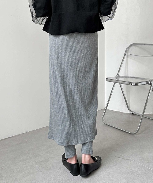 GeeRA（ジーラ）の「スカートレイヤードパンツ（その他パンツ・レディース・杢グレー/ブラック・MEDIUM/LARGE）」の9枚目の写真