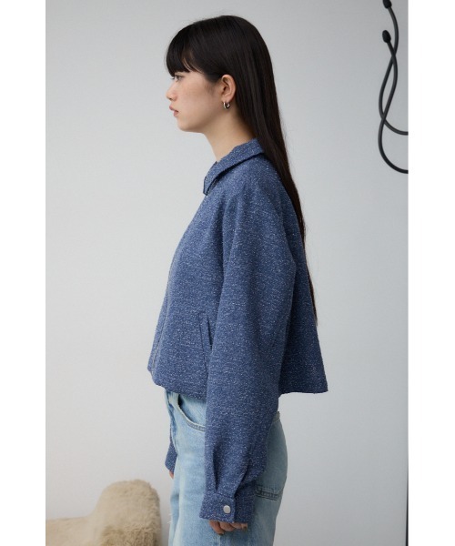 BLUELEA ブルレア ツイードジャケット セール】ラメツイードショートジャケット（テーラードジャケット