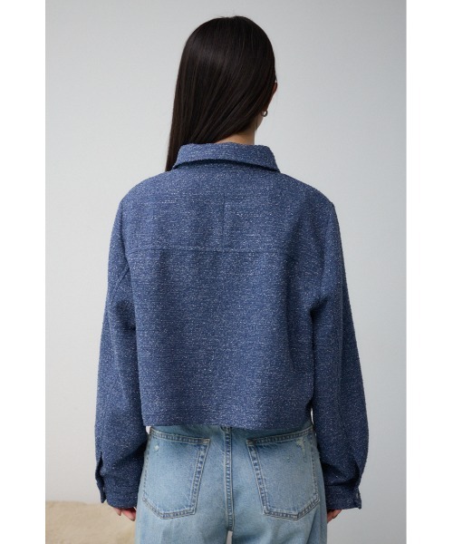 AZUL by moussy（アズールバイマウジー）の「ラメツイードショートジャケット（テーラードジャケット・レディース・ブラック/ライトベージュ/ブルー・FREE）」の10枚目の写真