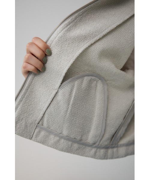 AZUL by moussy（アズールバイマウジー）の「ラメツイードショートジャケット（テーラードジャケット・レディース・ブラック/ライトベージュ/ブルー・FREE）」の16枚目の写真
