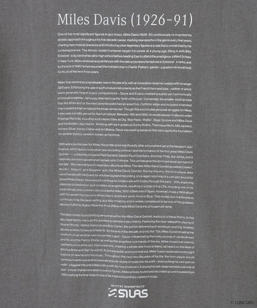 SILAS（サイラス）の「MILES S/S TEE（Tシャツ/カットソー・メンズ・ブラック/チャコール/イエロー・M/L/XL）」の4枚目の写真