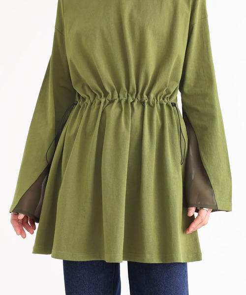 n'OrLABEL（ノアールレーベル）の「『ウエストドロストデザインカットソー』（Tシャツ/カットソー・レディース・グレイッシュベージュ/カーキ/ブラック・FREE）」の11枚目の写真