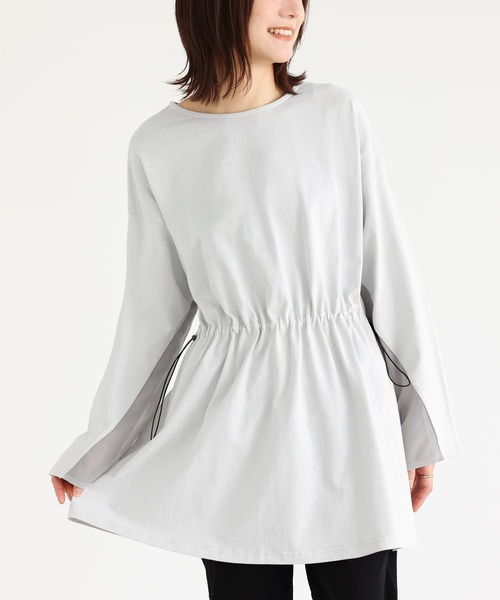 n'OrLABEL（ノアールレーベル）の「『ウエストドロストデザインカットソー』（Tシャツ/カットソー・レディース・グレイッシュベージュ/カーキ/ブラック・FREE）」の4枚目の写真