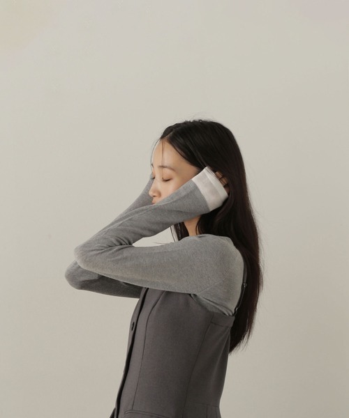 NATURAL BEAUTY BASIC(ナチュラルビューティーベーシック)の「◇レイヤードライクニット(ニット/セーター・レディース・ピンク系その他/グレー系その他/ホワイト系その他・FREE)」の2枚目の写真
