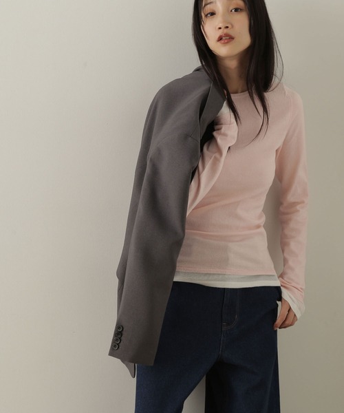 NATURAL BEAUTY BASIC(ナチュラルビューティーベーシック)の「◇レイヤードライクニット(ニット/セーター・レディース・ピンク系その他/グレー系その他/ホワイト系その他・FREE)」の3枚目の写真