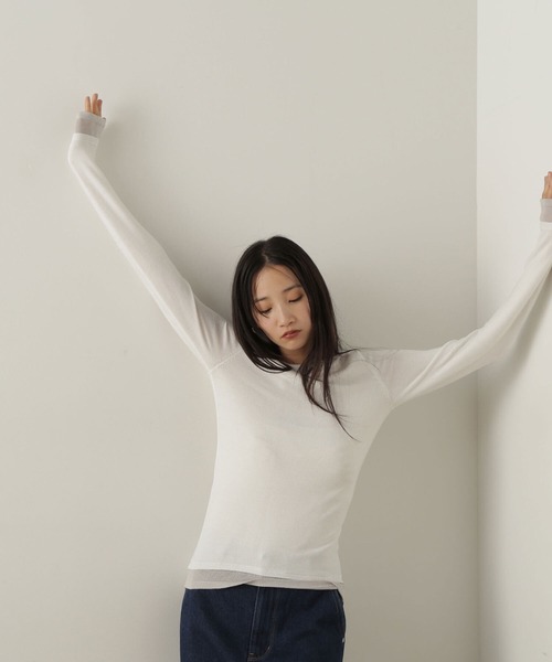 NATURAL BEAUTY BASIC(ナチュラルビューティーベーシック)の「◇レイヤードライクニット(ニット/セーター・レディース・ピンク系その他/グレー系その他/ホワイト系その他・FREE)」の15枚目の写真