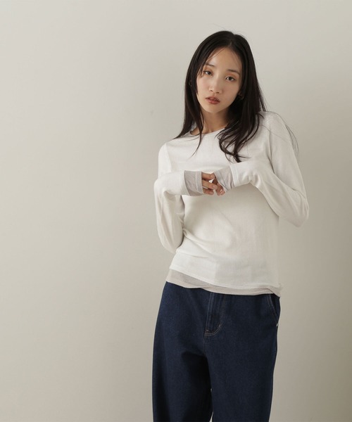 NATURAL BEAUTY BASIC(ナチュラルビューティーベーシック)の「◇レイヤードライクニット(ニット/セーター・レディース・ピンク系その他/グレー系その他/ホワイト系その他・FREE)」の17枚目の写真