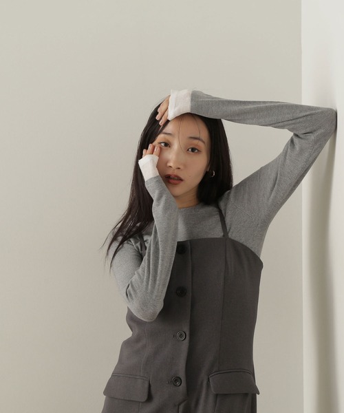NATURAL BEAUTY BASIC(ナチュラルビューティーベーシック)の「◇レイヤードライクニット(ニット/セーター・レディース・ピンク系その他/グレー系その他/ホワイト系その他・FREE)」の21枚目の写真