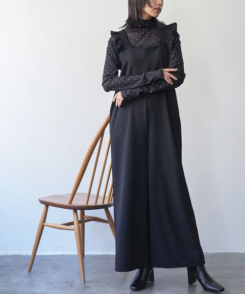 mili an deni(ミリアンデニ)の「ラインストーンメローハイネックトップス(Tシャツ/カットソー・レディース・ブラック/チャコールグレー/オフホワイト・M)」の10枚目の写真