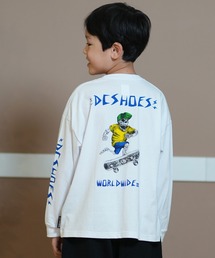 DC/ディーシー 24 KD SKATE SKULL LS24 キッズ スケート スカル ロングスリーブ ロングTシャツ スケートボード 公園 親子コーデ YLT244530