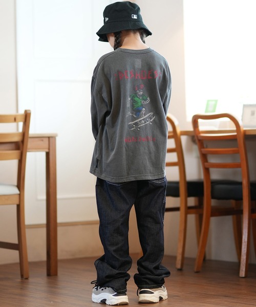 DC（ディーシー）の「DC/ディーシー 24 KD SKATE SKULL LS24 キッズ スケート スカル ロングスリーブ ロングTシャツ スケートボード 公園 親子コーデ YLT244530（Tシャツ/カットソー・キッズ・スミクロ/ホワイト/ブラック・100cm/110cm/120cm/130cm/140cm/150cm/160cm）」の19枚目の写真