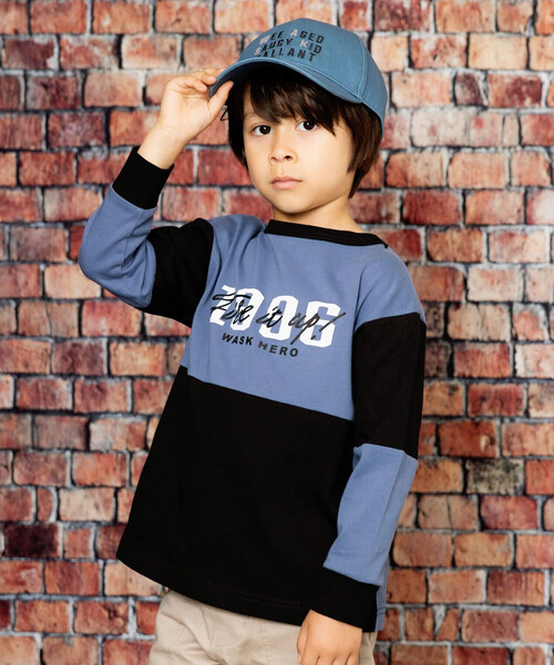 WASK（ワスク）の「ロゴパッチ刺しゅう配色バックテープキャップ(54~56cm)（キャップ・キッズ・ブラック/ブルー・M(52-54cm)/L(54-56cm)）」の11枚目の写真