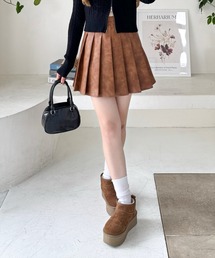 clear | レザープリーツスカート [ヴィンテージライク 高級感]≪2024AW新作≫(スカート)