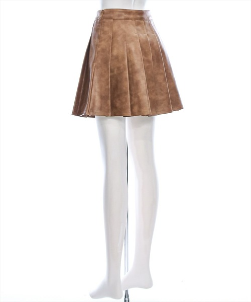 clear（クリア）の「レザープリーツスカート [ヴィンテージライク]≪2024AW新作≫（スカート・レディース・キャメル/ダークブラウン/ライトブラウン・M/S）」の19枚目の写真