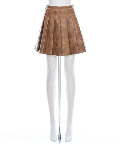 clear（クリア）の「レザープリーツスカート [ヴィンテージライク]≪2024AW新作≫（スカート・レディース・キャメル/ダークブラウン/ライトブラウン・M/S）」の7枚目の写真
