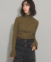 Ray BEAMS | メランジ リブ フレアスリーブ ニット(ニット/セーター)