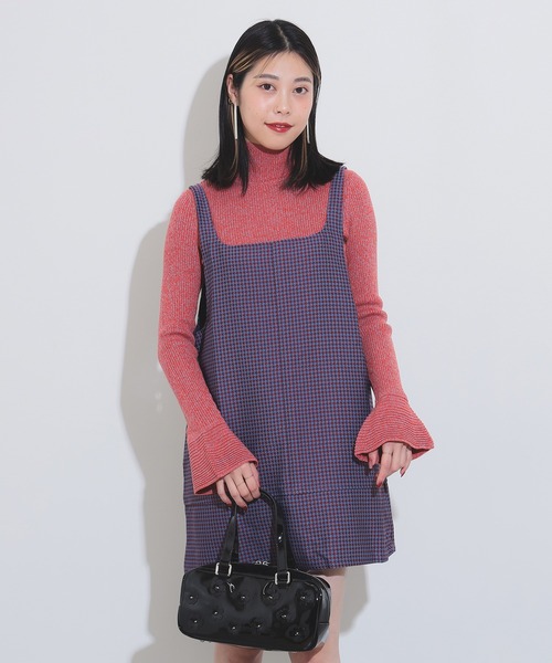 Ray BEAMS(レイビームス)の「メランジ リブ フレアスリーブ ニット(ニット/セーター・レディース・レッド/イエロー・ONE SIZE)」の6枚目の写真