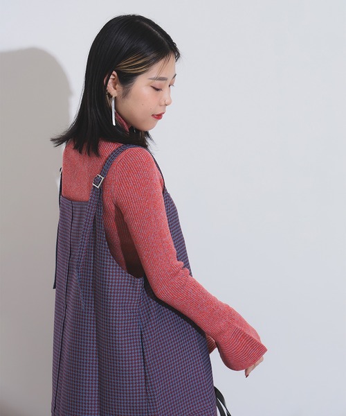 Ray BEAMS(レイビームス)の「メランジ リブ フレアスリーブ ニット(ニット/セーター・レディース・レッド/イエロー・ONE SIZE)」の7枚目の写真