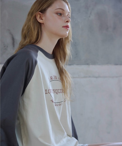 LANTINAM(ランティナム)の「【ユニセックス】ラグランオーバーTシャツ オーバーサイズ(Tシャツ/カットソー・レディース・チャコールグレー/ピンク・FREE)」の19枚目の写真