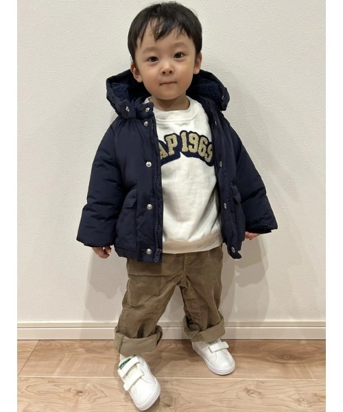 GAP（ギャップ）の「babyGapリサイクル ナイロン リマロフト(R) パファージャケット（ダウンジャケット/コート・キッズ・ネイビー・70cm/80ｃｍ/90cm/95cm/100cm/105cm/110cm）」の5枚目の写真