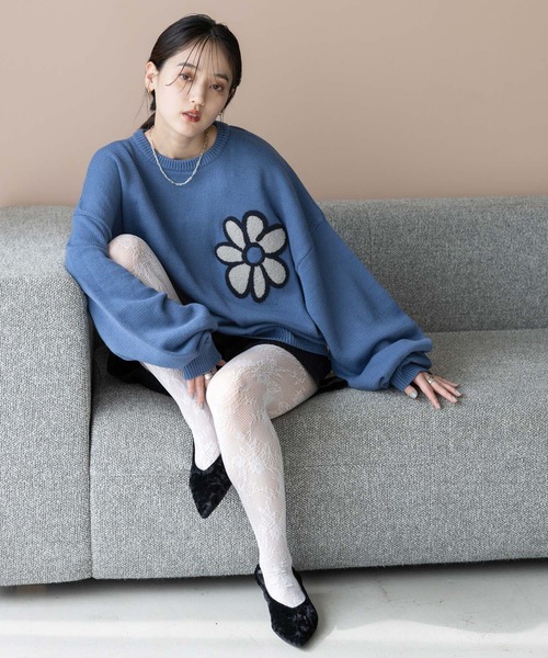 RAGEBLUE（レイジブルー）の「【UNISEX】boucle flower motif