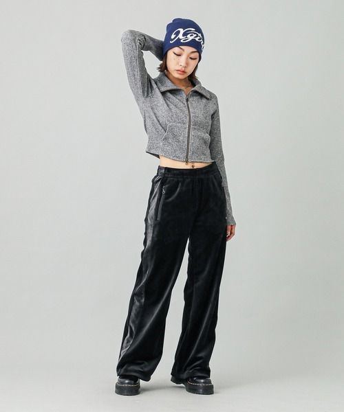 X-girl（エックスガール）の「DOUBLE ZIP UP COMPACT CARDIGAN（Tシャツ/カットソー・レディース・ブラック/アッシュ/ブラウン・S/M）」の13枚目の写真