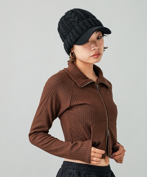 X-girl（エックスガール）の「DOUBLE ZIP UP COMPACT CARDIGAN（Tシャツ/カットソー・レディース・ブラック/アッシュ/ブラウン・S/M）」の20枚目の写真