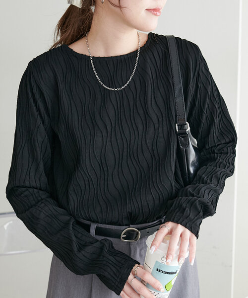 新色追加！】立体ジャガードロングスリーブ《WEB限定カラーあり