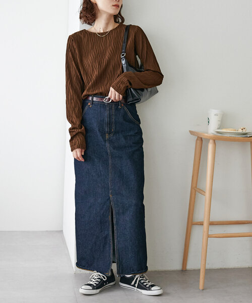 新色追加！】立体ジャガードロングスリーブ《WEB限定カラーあり