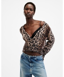 ALLSAINTS（オールセインツ）の「WICK LEOPARD JACQUARD CROPPED CARDIGAN | WICK レオパード ジャカード クロップド カーディガン（カーディガン/ボレロ）」