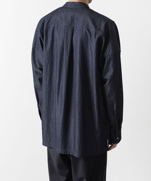 ATTACHMENT（アタッチメント）の「【 直営店・ZOZOTOWN限定 】5.5ozデニム ワンウォッシュ バンドカラーシャツ / 5.5oz DENIM ONE WASH BAND COLLAR SHIRT（シャツ/ブラウス・メンズ・ネイビー/ブラック・1/2/3）」の5枚目の写真