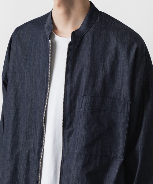 ATTACHMENT（アタッチメント）の「【 直営店・ZOZOTOWN限定 】5.5ozデニム ワンウォッシュ バンドカラーシャツ / 5.5oz DENIM ONE WASH BAND COLLAR SHIRT（シャツ/ブラウス・メンズ・ネイビー/ブラック・1/2/3）」の6枚目の写真