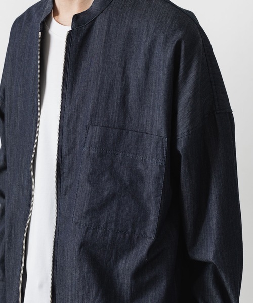 ATTACHMENT（アタッチメント）の「【 直営店・ZOZOTOWN限定 】5.5ozデニム ワンウォッシュ バンドカラーシャツ / 5.5oz DENIM ONE WASH BAND COLLAR SHIRT（シャツ/ブラウス・メンズ・ネイビー/ブラック・1/2/3）」の8枚目の写真