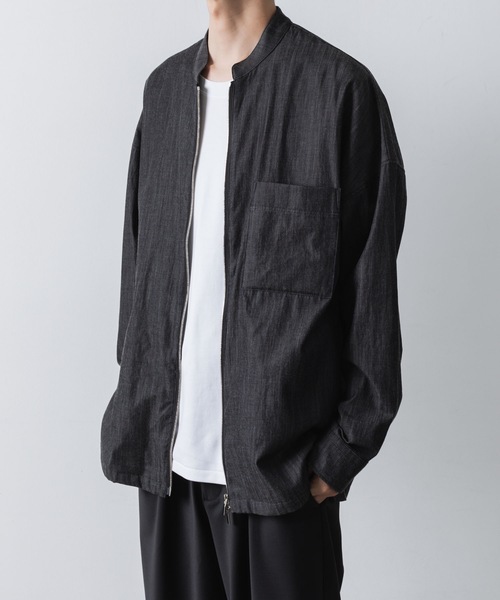 ATTACHMENT（アタッチメント）の「【 直営店・ZOZOTOWN限定 】5.5ozデニム ワンウォッシュ バンドカラーシャツ / 5.5oz DENIM ONE WASH BAND COLLAR SHIRT（シャツ/ブラウス・メンズ・ネイビー/ブラック・1/2/3）」の12枚目の写真