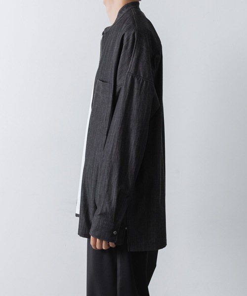 ATTACHMENT（アタッチメント）の「【 直営店・ZOZOTOWN限定 】5.5ozデニム ワンウォッシュ バンドカラーシャツ / 5.5oz DENIM ONE WASH BAND COLLAR SHIRT（シャツ/ブラウス・メンズ・ネイビー/ブラック・1/2/3）」の13枚目の写真