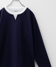 NAVY 時短コーデ キーネックロンT