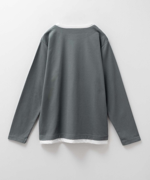 NAVY(ネイビー)の「NAVY 時短コーデ キーネックロンT(Tシャツ/カットソー・メンズ・グリーン/ブラック/グレイッシュベージュ/ネイビー・XXL/S/M/L/XL)」の10枚目の写真