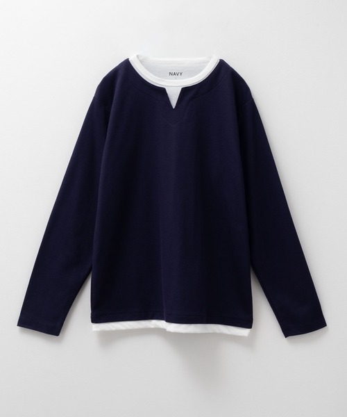 NAVY(ネイビー)の「NAVY 時短コーデ キーネックロンT(Tシャツ/カットソー・メンズ・グリーン/ブラック/グレイッシュベージュ/ネイビー・XXL/S/M/L/XL)」の11枚目の写真