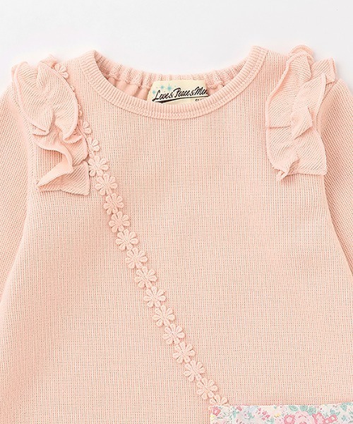 Love&Peace&Money（ラブアンドピースアンドマネー）の「ポシェットトレーナー（スウェット・キッズ・キナリ/ピンク・80ｃｍ/90cm/100cm/110cm/120cm/130cm）」の3枚目の写真