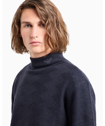 EMPORIO ARMANI | 【エンポリオ アルマーニ】アイコン モックネックセーター バージンウール ジャカード シェブロンモチーフ(ニット/セーター)