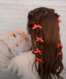 Mayree（メイリー）の「【float】ミニリボン ミニヘアクリップ【8個セット/9色展開/イベント/発表会/ヘアアレンジ】（バレッタ/ヘアクリップ）」