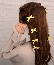 Mayree（メイリー）の「【float】ミニリボン ミニヘアクリップ【8個セット/9色展開/イベント/発表会/ヘアアレンジ】（バレッタ/ヘアクリップ）」