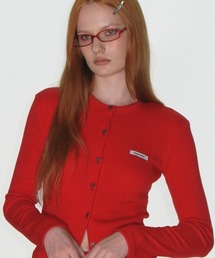 KNIT STUD BUTTON CARDIGAN