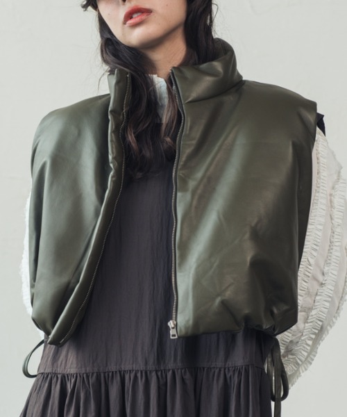SHEEP SKIN LEATHER DOWN VEST | リアルシープスキン ダウンベスト(その他アウター)|ORIENT MILLINERY(オリエント ミリナリー)