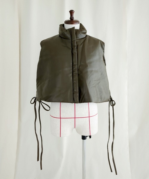 ORIENT MILLINERY（オリエント ミリナリー）の「SHEEP SKIN LEATHER DOWN VEST | リアルシープスキン ダウンベスト（その他アウター・レディース・ブラック/カーキ・FREE）」の8枚目の写真