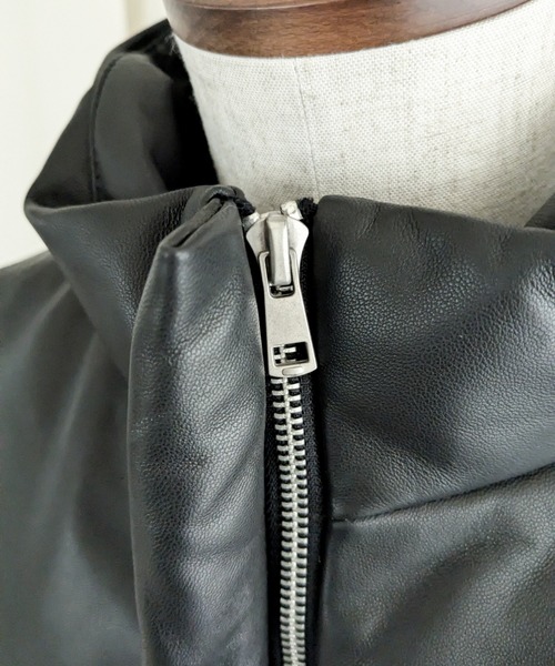 ORIENT MILLINERY（オリエント ミリナリー）の「SHEEP SKIN LEATHER DOWN VEST | リアルシープスキン ダウンベスト（その他アウター・レディース・ブラック/カーキ・FREE）」の15枚目の写真