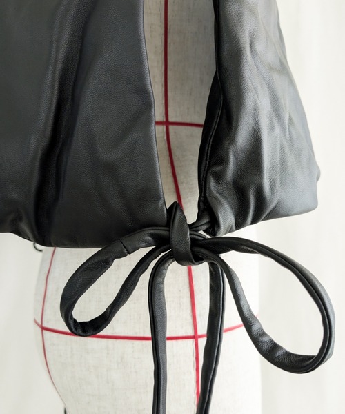 ORIENT MILLINERY（オリエント ミリナリー）の「SHEEP SKIN LEATHER DOWN VEST | リアルシープスキン ダウンベスト（その他アウター・レディース・ブラック/カーキ・FREE）」の16枚目の写真