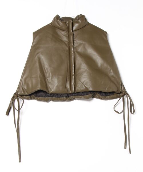 ORIENT MILLINERY（オリエント ミリナリー）の「SHEEP SKIN LEATHER DOWN VEST | リアルシープスキン ダウンベスト（その他アウター・レディース・ブラック/カーキ・FREE）」の18枚目の写真